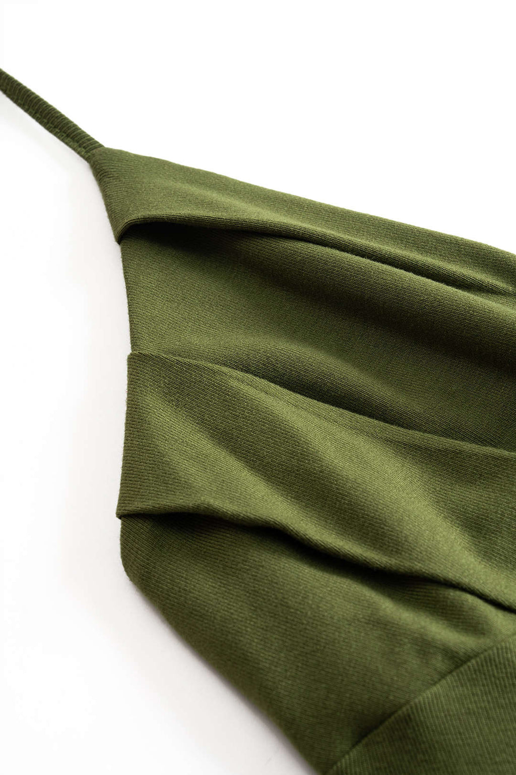 V-Neck Halter Neck Tie-Up Ruched Asymmetrical Cami Top